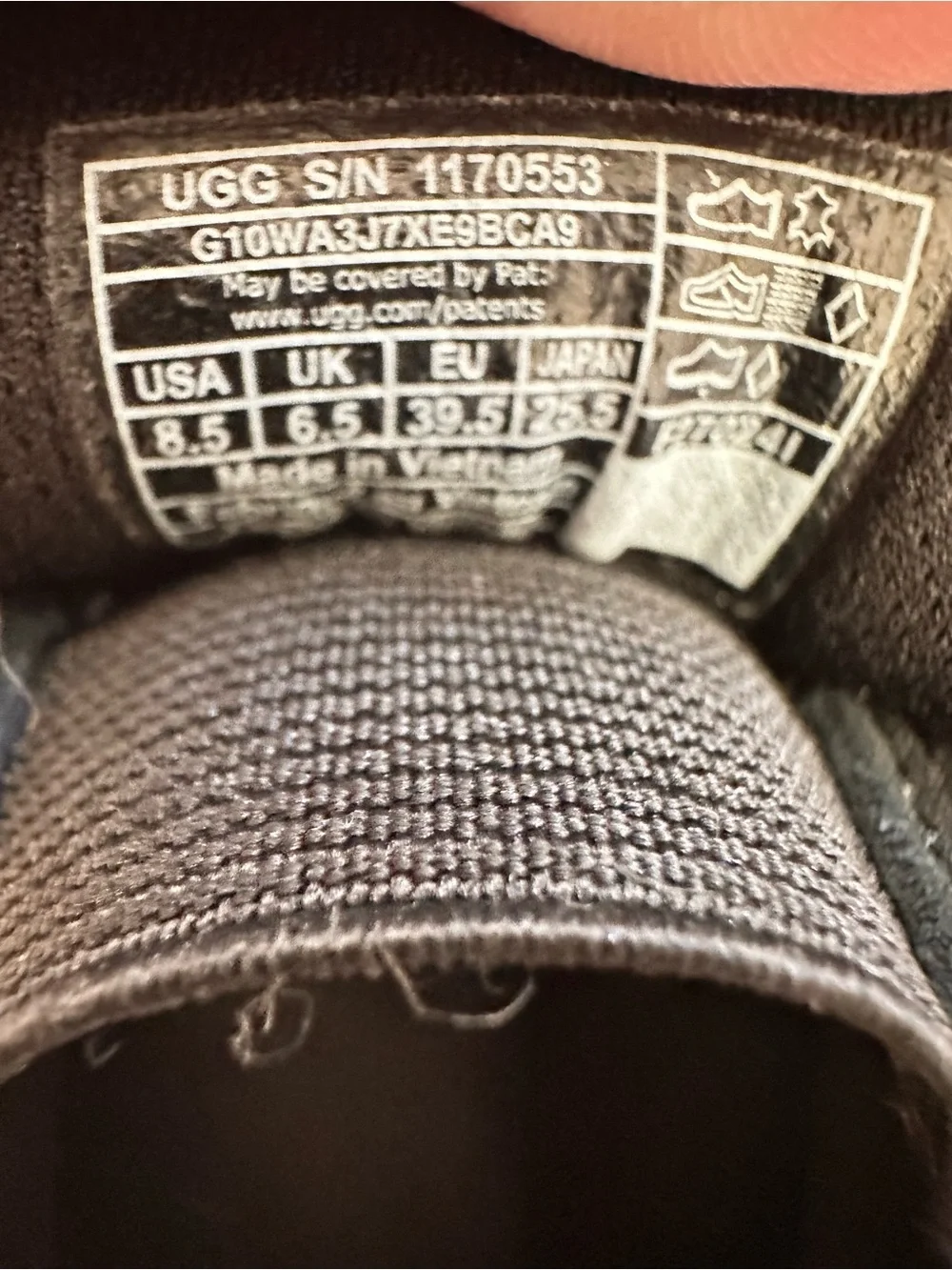 UGG Men's Black Suede Slip-On Sneakers with White Platform Sole